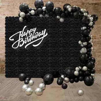 4 шт. искусственных цветов, черные цветы, настенные шелковые розы, настенные панели, фон для приветственной вечеринки, юбилея, церковной сцены, украшения фона чёрный