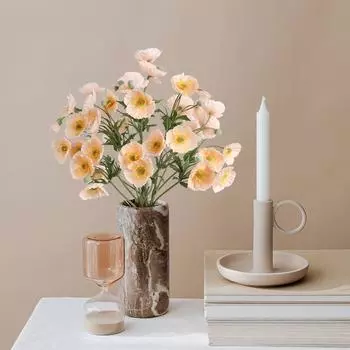 4 шт. искусственных цветов мака шелковые букеты для домашнего декора, свадьбы, украшения стола и вечеринок искусственные цветочные композиции своими руками бежевый