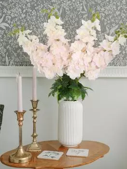 4 шт. искусственных цветов Real Touch длиной 80 см, латексные цветы Larkspur для высоких ваз, столов, домашнего декора, свадьбы, сада белый