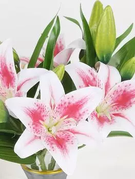4 шт. искусственных латексных лилий, искусственные цветы для свадебной вечеринки, сада, магазина, двора, реквизита для фотографий, гостиной, балкона, домашнего декора розовый