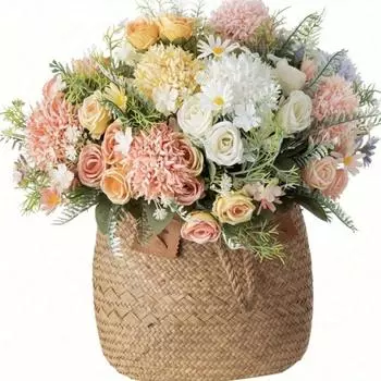 4 шт. искусственный цветок гортензии розы букет искусственных роз со стеблями для свадебного букета ручной работы искусственное растение украшение стола центральный элемент декор вечеринка дом жёлтый