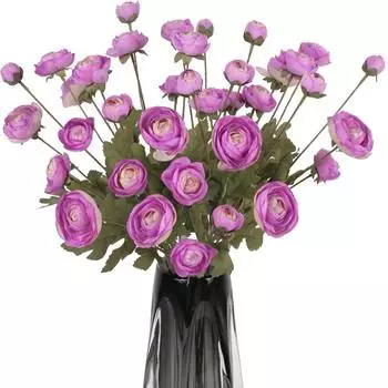 4 шт. искусственный цветок персидский ранункулюс искусственный 16 головок шелковые цветы с длинными стеблями ранункулюс искусственные цветы для свадебного стола центральный элемент домашнего декора 4pcs белый