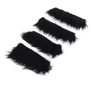 4 шт. Искусственный мех 2x60 дюймов Чистый цвет Мягкий Удобный Моющийся Пушистый Черный Искусственный Мех для Стола