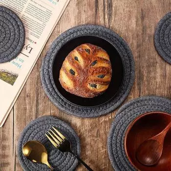 4 шт. изоляционные прокладки круглые утолщенные термостойкие защитные салфетки для стола мягкая моющаяся посуда кастрюли для горячих кастрюль кофейная чашка салфетки для приготовления выпечки 4pcs