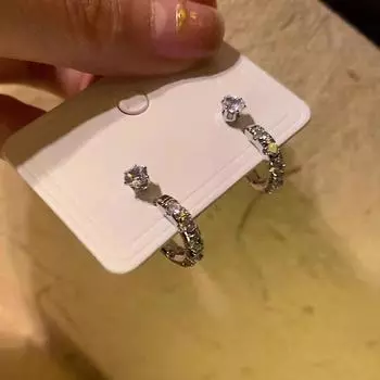 4 шт. изысканные серьги-кольца с цирконом Y2K, аксессуары, ювелирные изделия, подарок 4Pcs