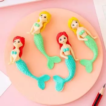 4 шт. канцелярские принадлежности для студентов-русалок, школьные канцелярские товары, ластики, карандаши, резиновые ластики