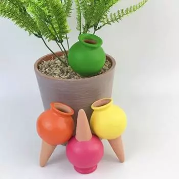 4 шт. капельницы для полива терракотовые самополивающиеся колья для растений долговечные глиняные шипы для полива капельный ирригатор для комнатных уличных растений 4pcs