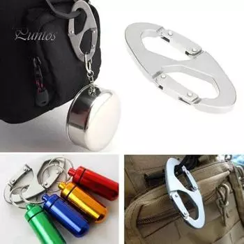 4 шт., карабин, брелок, крючок, нержавеющий, устойчивый к коррозии, легкий, портативный, двуглавый карабин, пряжка, снаряжение для кемпинга 4pcs