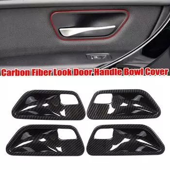 4 шт. карбоновая накладка на дверную ручку салона автомобиля для BMW 3 серии F30 F31 2012-2019