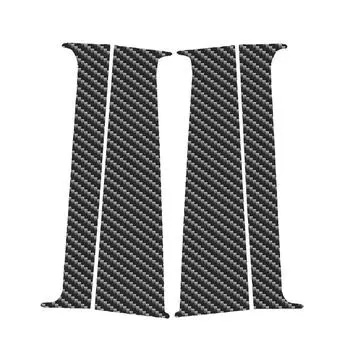 4 шт., карбоновое волокно, эффект зеркала автомобиля, дверь, средняя колонка, окно, центральная колонка, накладка на стойку стойки, подходит для VW T5/T6 2008-2021