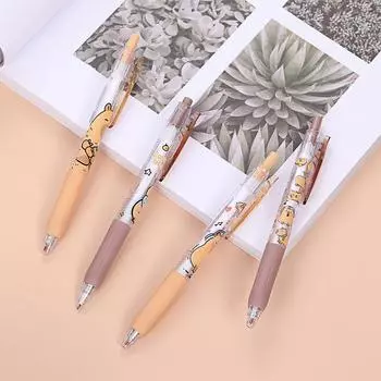 4 шт. кавайная гелевая ручка капибара быстросохнущая 0,5 мм черные чернила для письма гладкая ручка офисные принадлежности милые канцелярские принадлежности для студентов