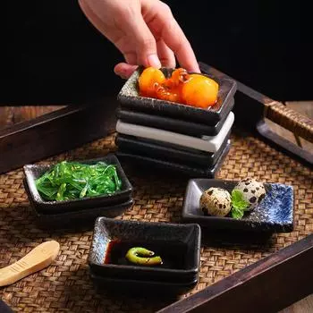 4 шт. керамические блюда в японском стиле, коммерческий уголок, суши-блюда, ресторанные приправы, соевый соус, уксус, блюда оптом