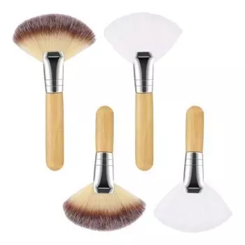 4 шт. Кисть-веер для лица, деревянная ручка, женская кисть для макияжа, мягкая пушистая щетина, кисти для нанесения масок для лица, кисти-аппликаторы для глины 4pcs A