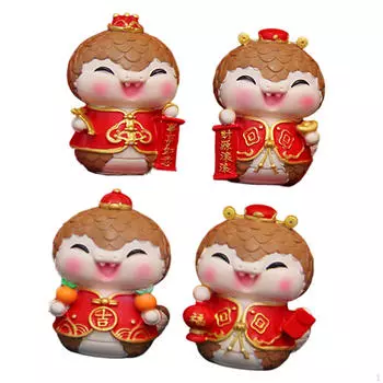4 шт. Китайский год Мини-фигурки змеи Украшение для офисного стола дома