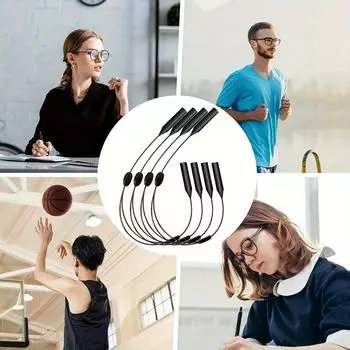 4 шт., классические черные ремешки для очков, регулируемые шнурки для солнцезащитных очков, удобные и практичные фиксаторы для очков, фиксаторы для очков для занятий спортом на открытом воздухе 4pcs