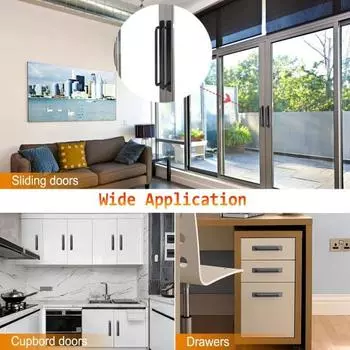 4 шт. клейкие ручки для шкафа без сверления, простая установка, выдвижной ящик для шкафа, мебельная фурнитура серебряный