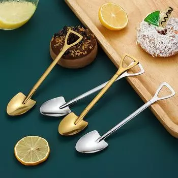 4 шт. Кофейная ложка из нержавеющей стали для размешивания чайных ложек для мороженого, торта, десерта, набор столовых приборов из серебра