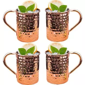 4 шт. коктейльная винная кружка Московский мул кружка из нержавеющей стали с кованым медным покрытием пивная кружка кофейный бар принадлежности посуда для напитков на Рамадан 301-400ml