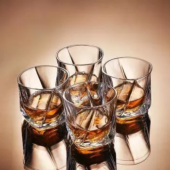 4 шт. коктейльный старомодный бокал для бурбона, красивая прозрачная хрустальная стеклянная чашка, стакан для холодного напитка, домашний стакан для сока, виски 4pcs set
