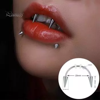 4 шт., кольца-обручи для губ, ювелирные изделия для пирсинга, полированная поверхность, не раздражающие зубы тигра, ногти для губ, реквизит для фотосессии на Хэллоуин разноцветный