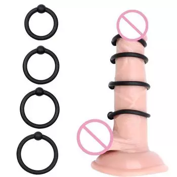 4 шт. Кольцо для пениса с бусинами, кольцо для пениса, секс-игрушки для мужчин, фиксатор спермы, кольцо для пениса, пояс целомудрия, клетка для пениса, задержка эякуляции, секс-товары 4pcs