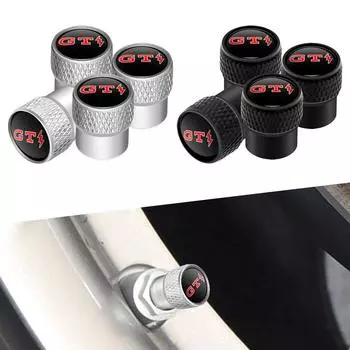 4 шт. колеса автомобиля, колпачки для штока клапана, воздушная крышка, символ молнии, эмблема GTI для Jetta Bora Golf 5 6 7 Polo MK3 MK5 MK6