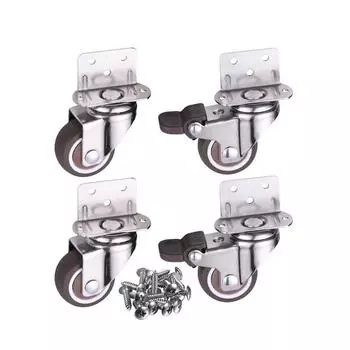 4 шт. колесики для мебели, бесшумные мягкие резиновые поворотные ролики для детской коляски, ролики для кроватки, бытовой аксессуар 1inch