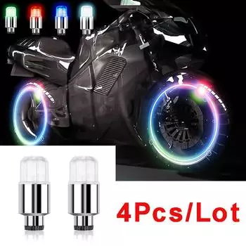 4 шт. колпачки для автомобильных колес, автомобильные украшения, автомобильные фонари для колесных дисков, светодиодные декоративные фонари для велосипедов, закрытые клапаны для шин, автомобильные аксессуары