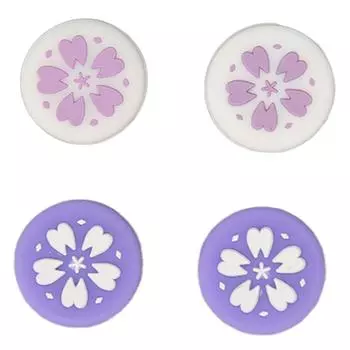 4 шт. колпачки для большого пальца для переключателя, мягкие силиконовые, предотвращающие скольжение, сменные колпачки для джойстика, джойстик фиолетовый