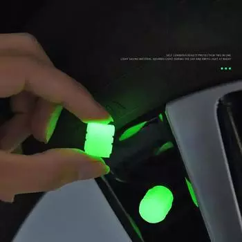 4 шт. колпачки для вентилей шин, автомобильные светящиеся колпачки для воздушных шин, флуоресцентные крышки для клапанов безопасности для автомобилей, грузовиков, внедорожников, мотоциклов, велосипедов зелёный