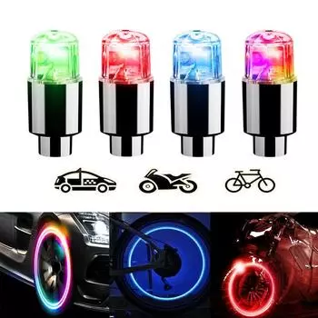 4 шт., колпачки для вентилей шин, прочные колпачки для вентилей шин для автомобилей, колпачки для воздушных вентилей с подсветкой для мотоциклов, велосипедов, электромобилей