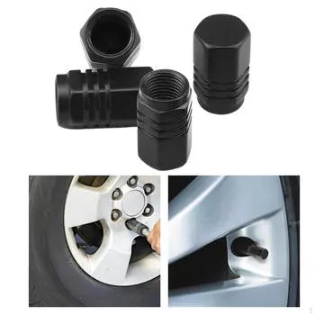 4 шт. колпачок штока вентиля шины шестигранной формы автомобильный пылезащитный для грузовиков чёрный