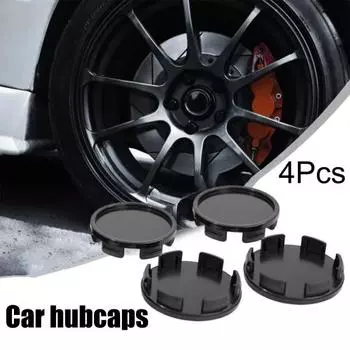4 шт. Колпаки 58 мм, внешний диаметр 56 мм, внутренний диаметр, колпаки ступиц центра колес автомобиля 4pcs чёрный