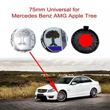 4 шт. колпаки для центра колеса автомобиля, колпаки для ступиц, 75 мм для Apple Tree, черные/серебристые, универсальные колпаки из АБС-пластика серебряный