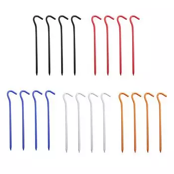 4 шт. Колышек для палатки из алюминиевого сплава, гвоздь для тяжелых условий эксплуатации для гамака, тент, навес Red