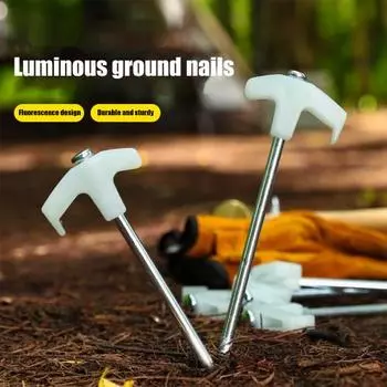 4 шт колышки для палатки, колышки с острым кончиком, дизайн, простая установка, светящиеся поворотные аксессуары для гвоздей S чёрный