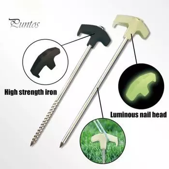 4 шт колышки для палатки, колышки с острым кончиком, дизайн, простая установка, светящиеся поворотные аксессуары для гвоздей S чёрный