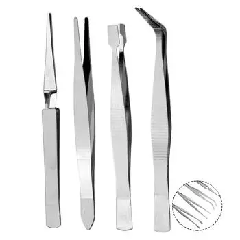4 шт. комбинированные плоскогубцы, пинцет для ремонта мобильных телефонов, серебро