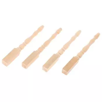 4 шт./компл. 1:12 миниатюрных деревянных ножек для кукольного домика своими руками, мебельные аксессуары