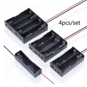 4 шт./компл., 1, 2, 3, 4 слота, 18650, ящик для хранения батарей, чехол-держатель, контейнер с проводом, выводной штифт 4pcs