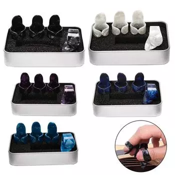 4 шт./компл. 1 большой палец + 3 пальца медиаторы гитары для электрогитары белый