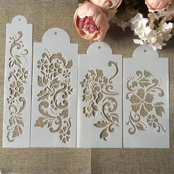 4 шт./компл. 27,5 см цветок DIY многослойные трафареты настенная живопись раскраска для скрапбукинга тиснение альбом декоративный шаблон