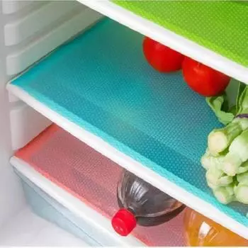 Набор из 4х силиконовых листов для холодильника, размеры 29см/45см зелёный