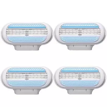 4 шт./компл., 3 лезвия, женские лезвия для бритья, женские лезвия для удаления волос в носу и ушах, триммер для волос