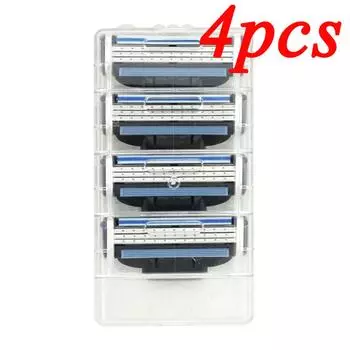 4 шт./компл., 3 слоя, мужские бритвенные лезвия для лица, мужские ручные лезвия для бритвы 4Pcs