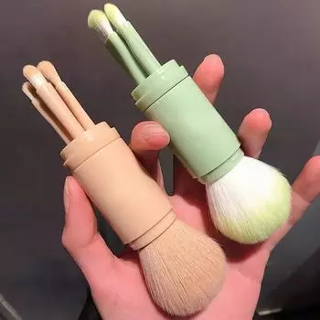 4 шт./компл., 4 в 1, телескопическая кисть для макияжа, портативный дорожный набор кистей для макияжа, тени для век, рассыпчатая пудра, мини-кисть для макияжа, инструменты для красоты