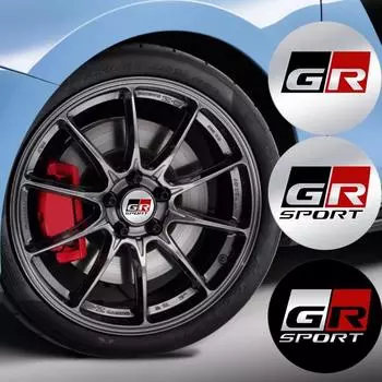 4 шт./компл., 56 мм, автомобильный GR Sport, черный, красный логотип, центральная крышка колеса, значок на ободе, алюминиевая эмблема, наклейка для Toyota Yaris C-HR RAV4 Avensis Prado 4pcs/set