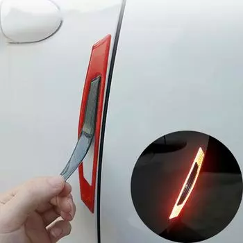 4 шт./компл. 5D наклейки из углеродного волокна, автомобильные наклейки и наклейки, автоматические светоотражающие полосы, предупреждение, Стайлинг автомобиля красный