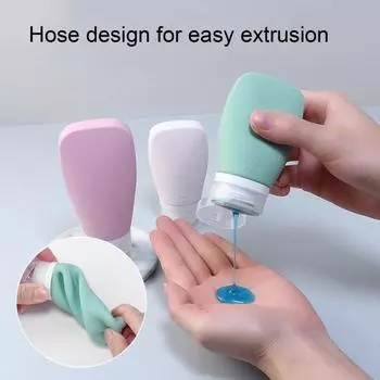 4 шт./компл., 60/90 мл, силиконовая многоразовая бутылка, портативный герметичный многоразовый лосьон, не содержащий бисфенола А, шампунь для полоскания рта 60ML