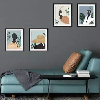 4 шт./компл. абстрактная настенная художественная фигура поддельная рамка для живописи наклейки стикер домашний декор